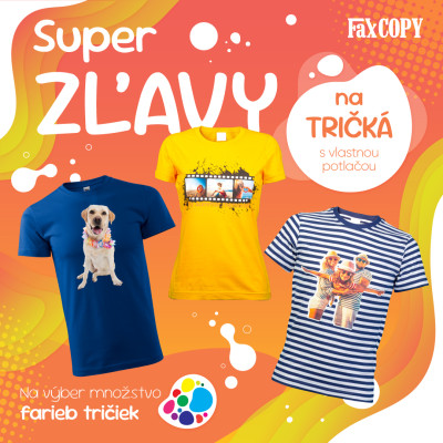 Letná kampaň - zľavy na tričká s vlastnou potlačou.