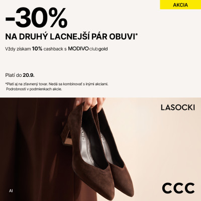 -30 % na druhý lacnejší pár v CCC!